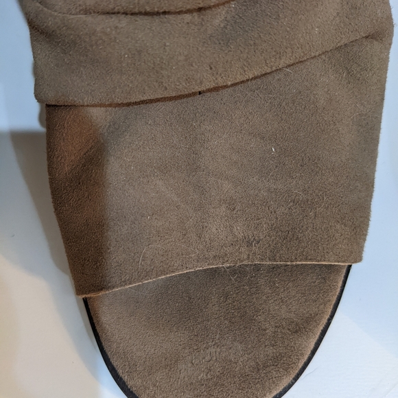 Tahari, Open Toe, Block Heel, Tan, Size 7 New, Suede - Picture 6 of 11